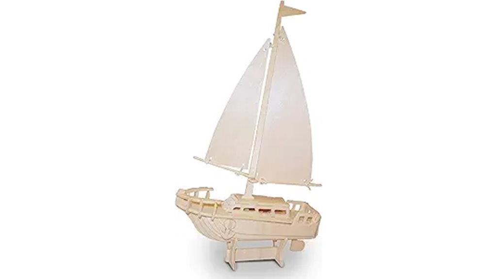 3d wooden sailboat model