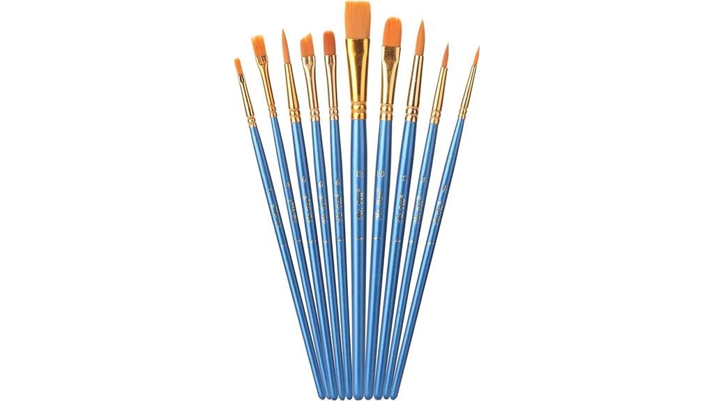 acrylic and watercolor brushes