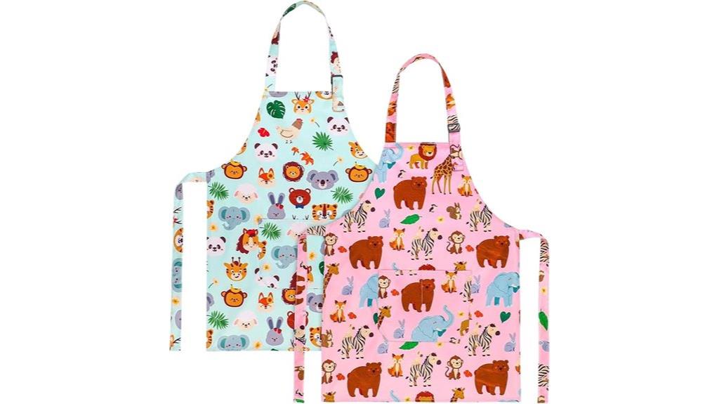adjustable animal themed aprons