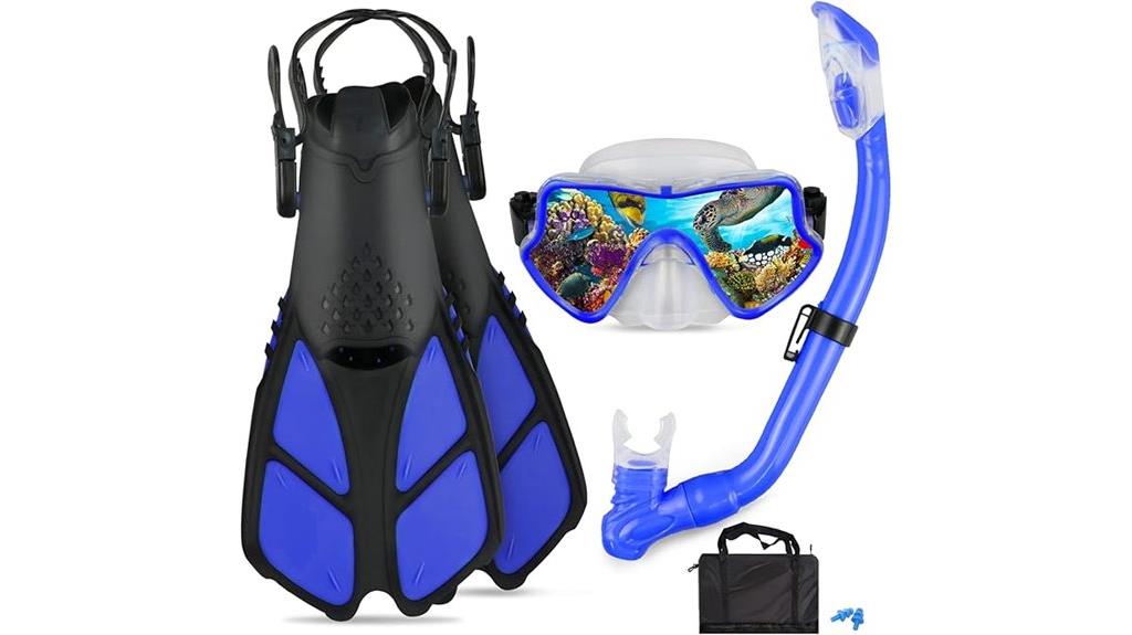 adjustable flippers and mask