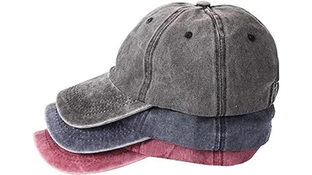 adjustable washed baseball caps