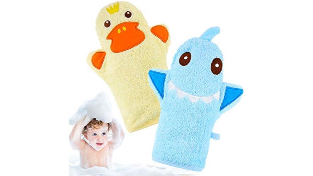 adorable animal bath mitts