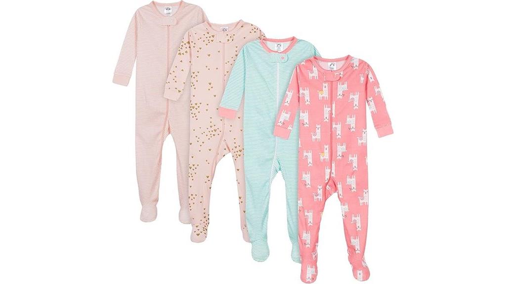 baby girls footed pajamas