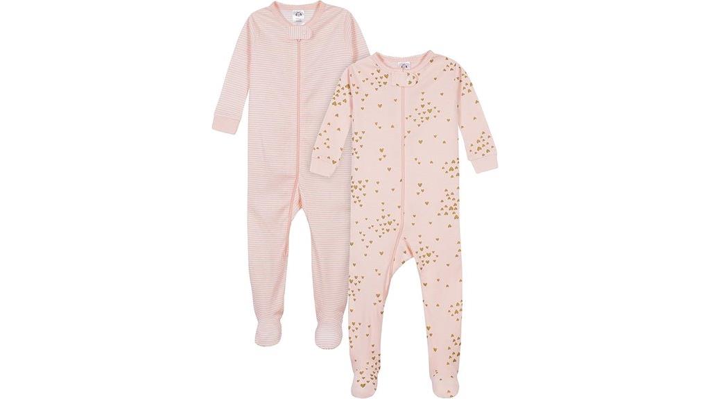 baby girls footed pajamas