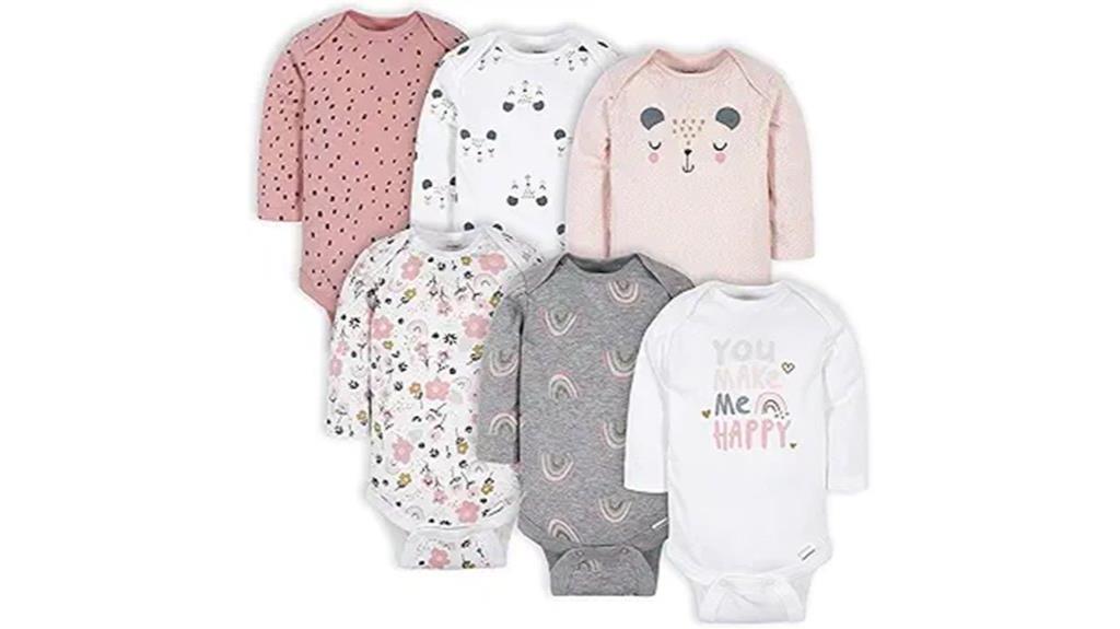 baby girls long sleeve bodysuits
