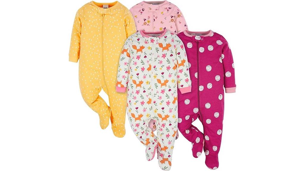 baby girls sleep footies