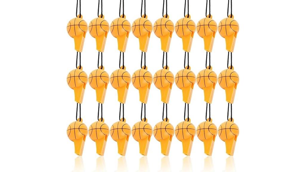 basketball shaped blue whistles