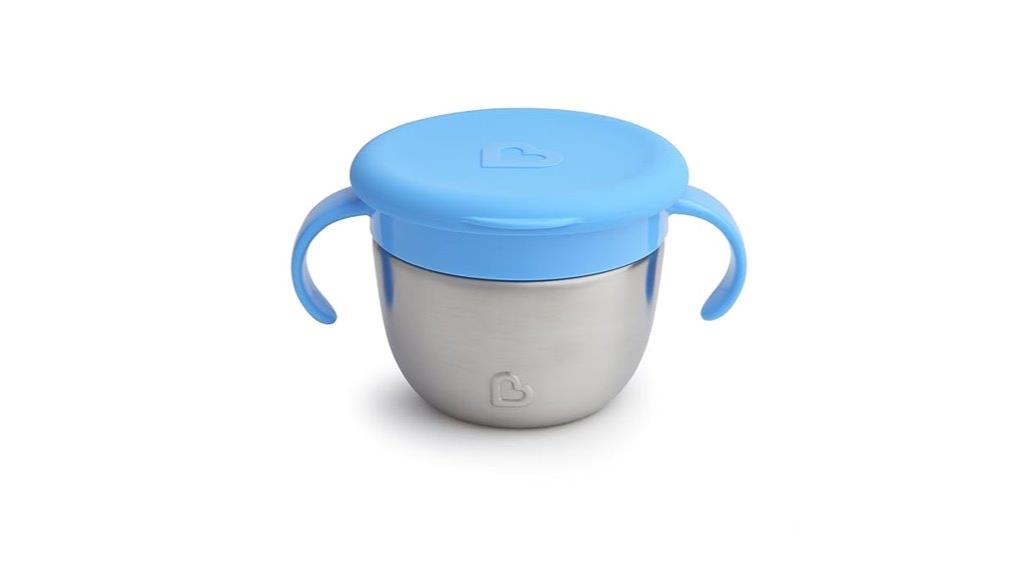 blue stainless steel snack cup
