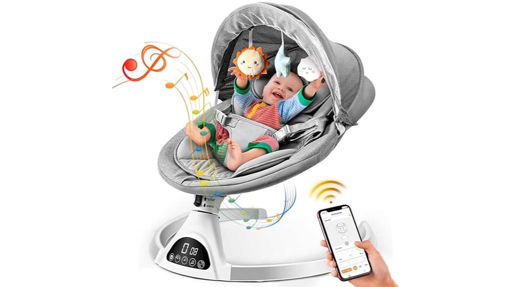 bluetooth enabled baby swing