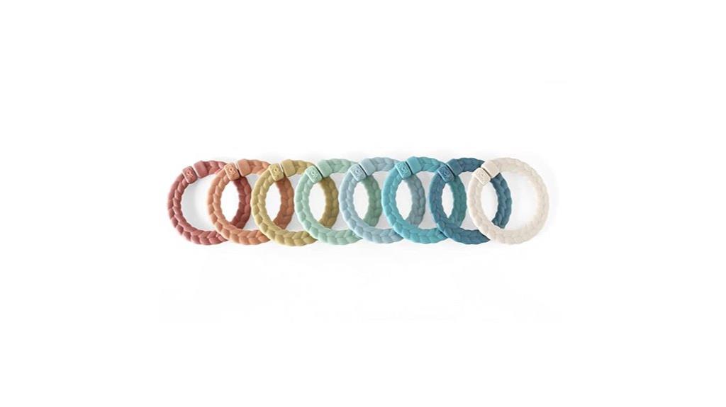 braided rainbow colored rings