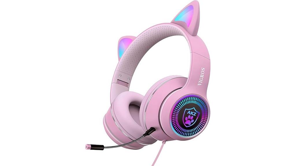 cat themed gaming headphones