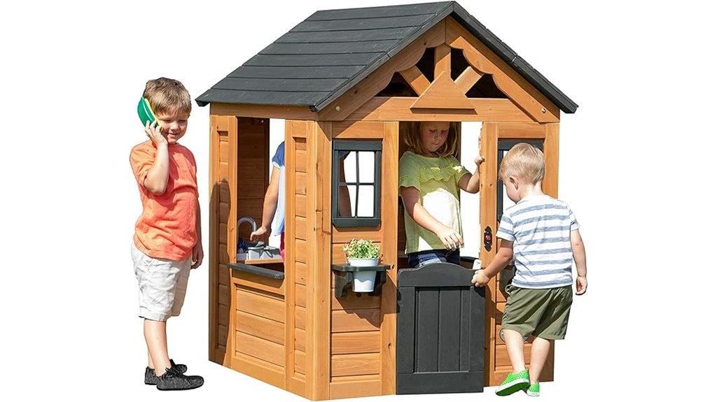 cedar wooden playhouse design
