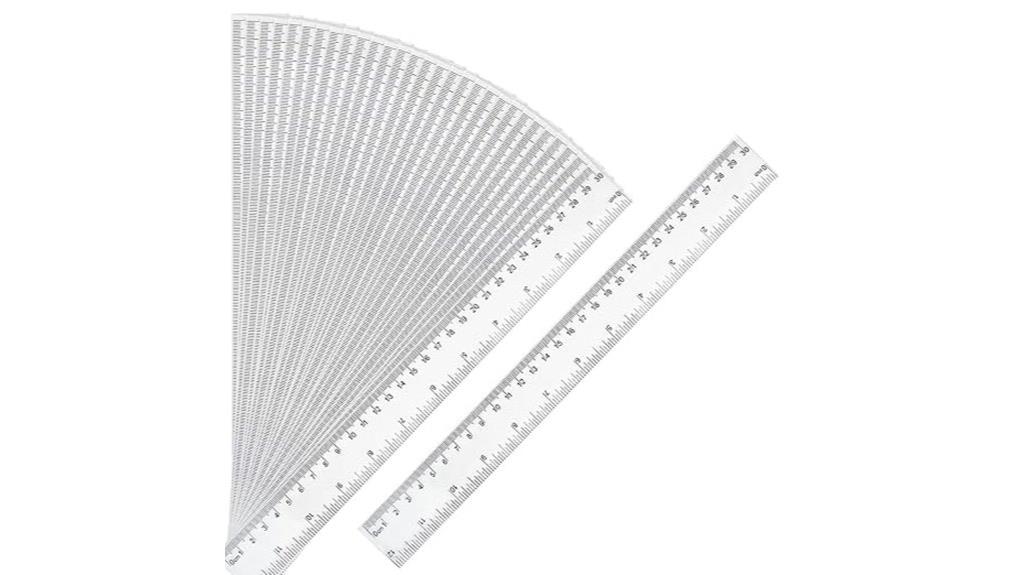clear plastic rulers pack