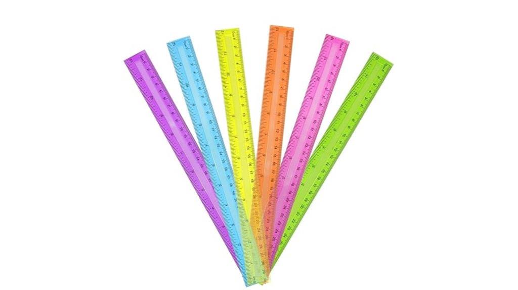 clear plastic rulers pack