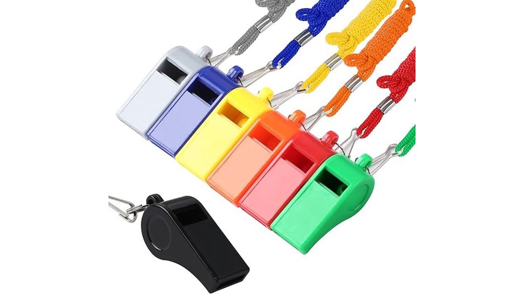 coaches whistles with lanyards
