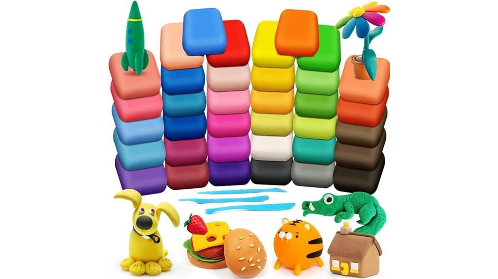 colorful air dry clay