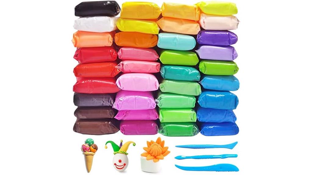 colorful air dry clay