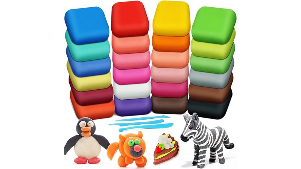 colorful air dry clay