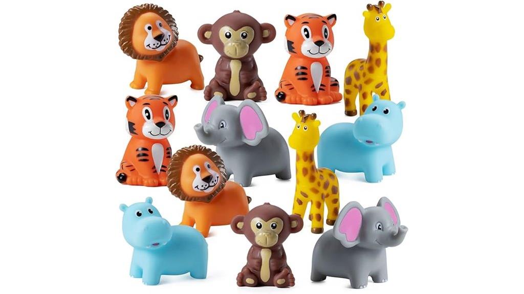 colorful animal bath toys