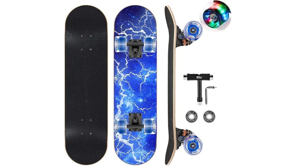 colorful flashing wheels skateboard