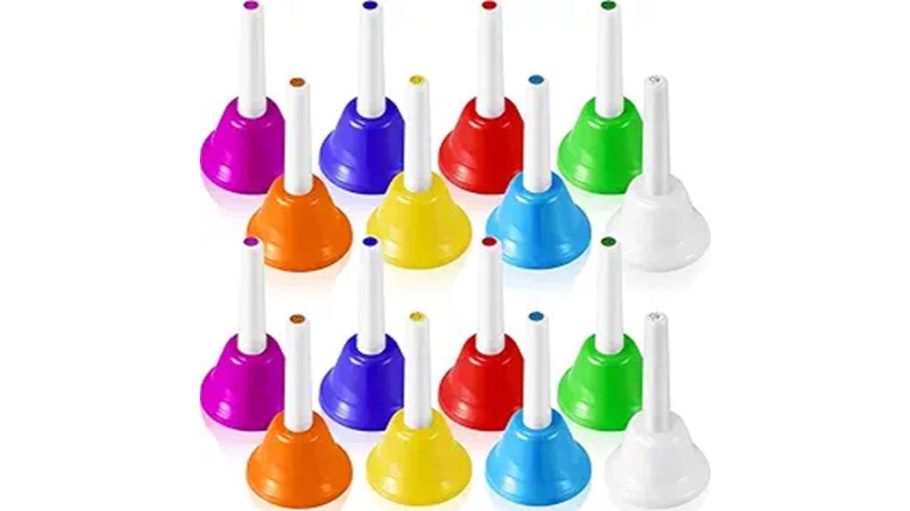 colorful hand bells set