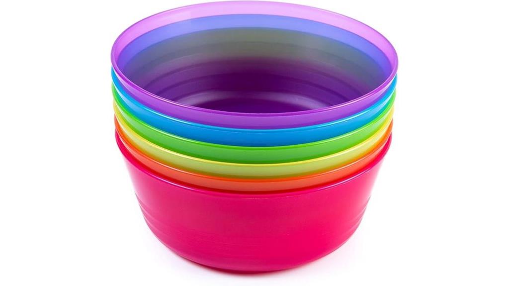 colorful plastic bowls set