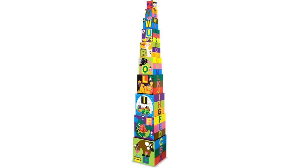 colorful stacking alphabet blocks