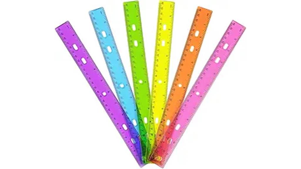colorful transparent rulers pack