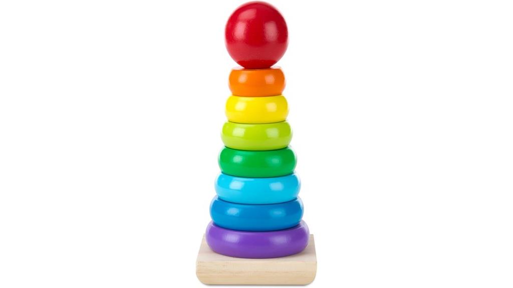 colorful wooden stacking rings