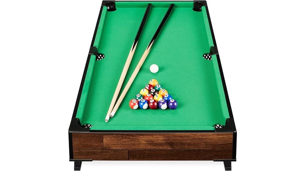 compact tabletop billiard game