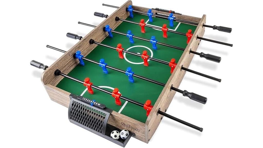 compact tabletop foosball game