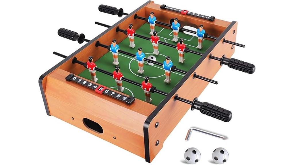 compact tabletop foosball game