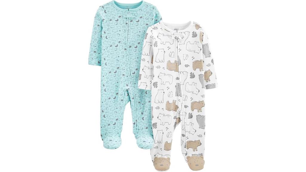 cotton footed sleepwear set