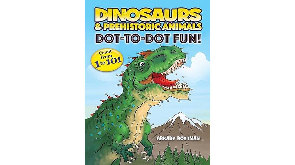 dinosaur themed dot to dot activity