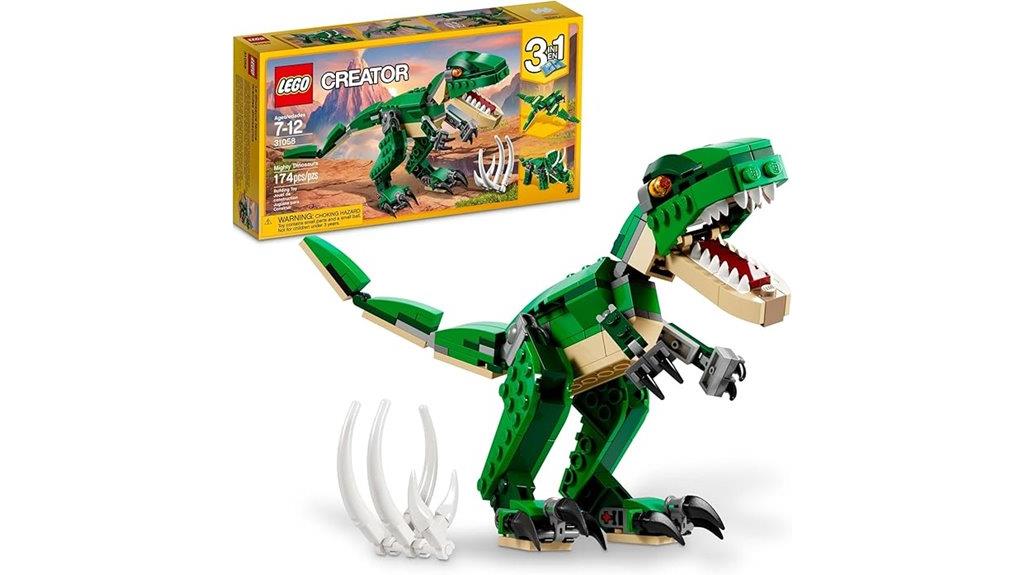 dinosaur themed lego building set