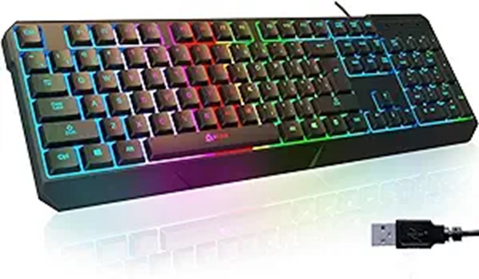 ergonomic waterproof gaming keyboard