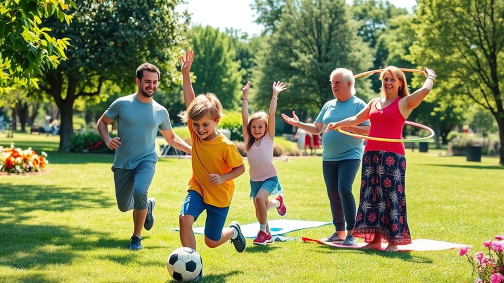 family fitness fun together