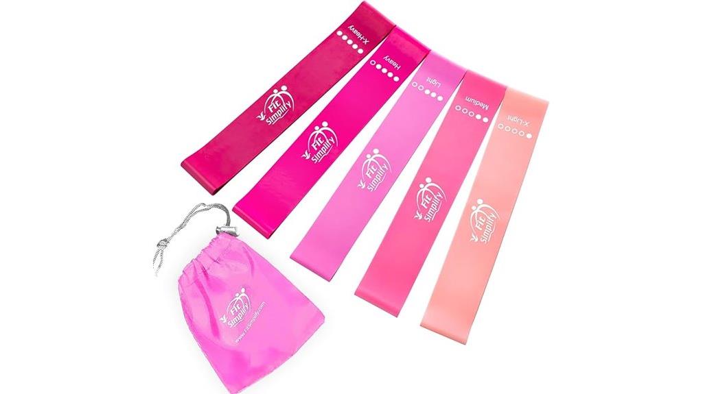 five resistance exercise bands