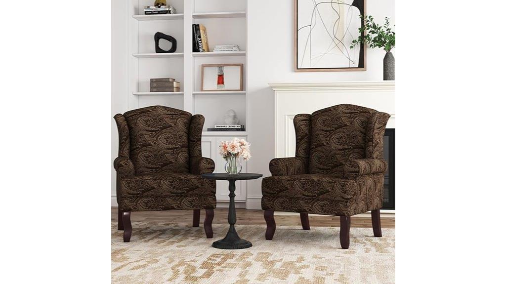 floral brown accent chairs