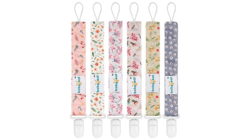 floral pacifier clip set