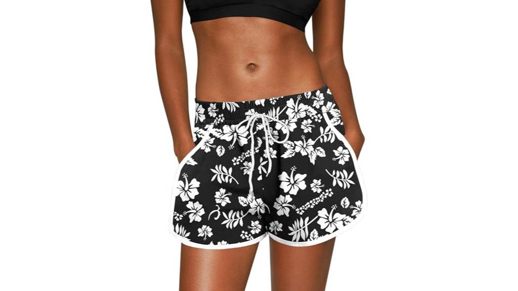 floral swim trunks with pockets