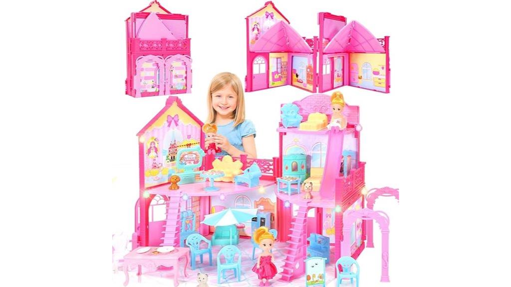 foldable 3 story dollhouse playset