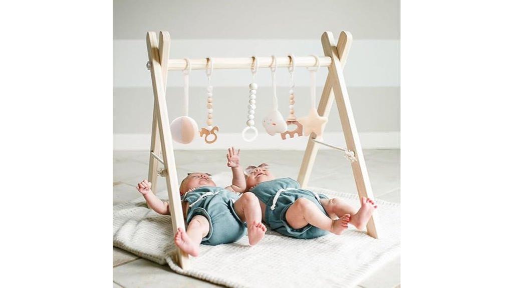 foldable wooden baby gym