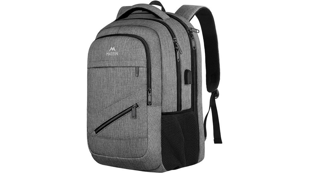 grey 17 inch backpack
