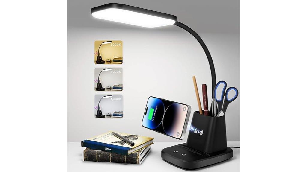 illuminated charging desk lamp