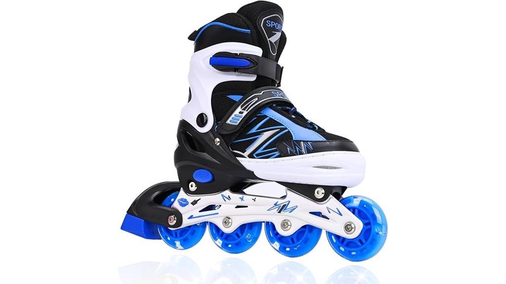 illuminating adjustable kids skates