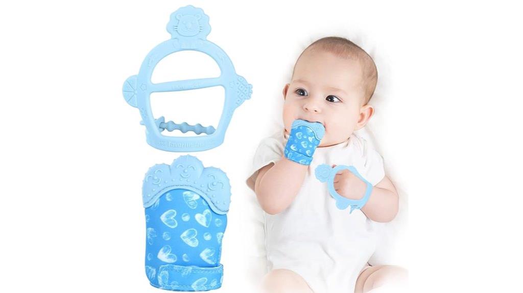 infant teething silicone mitts