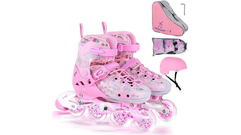 kids adjustable light up skates