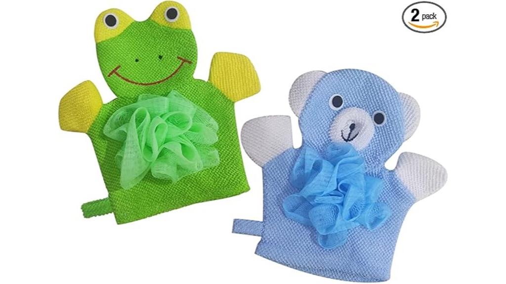 kids bath gloves set