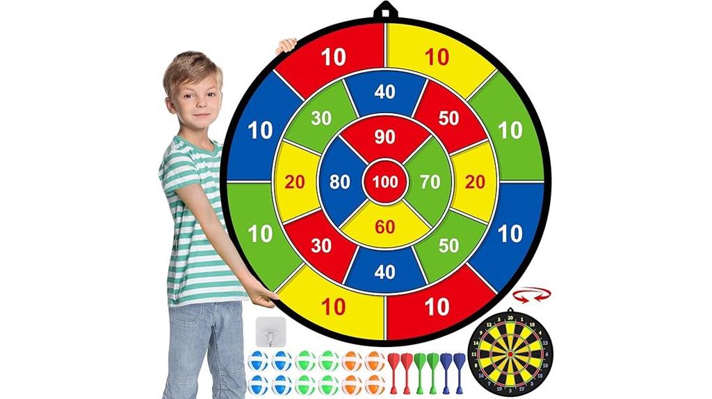 kids double sided dart board
